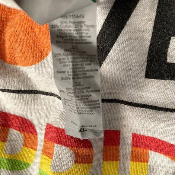 Discover Credit Tshirt XL Pride Rainbow Raglan Baseball Multicolor - Picture 3 of 12